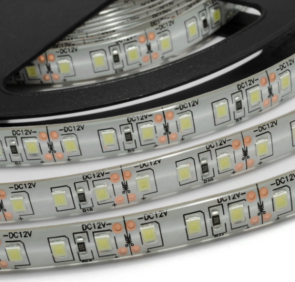 LED стрічка 12В 2835-120 Series SG 12Вт 1300Лм Білий Денний 5500-6000К IP65 8мм